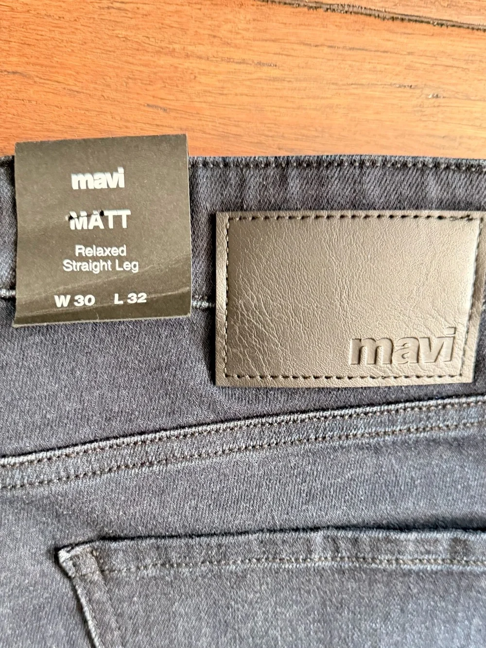 NWT Mavi Matt Relaxed Straight Leg Jeans Black Size 30x32